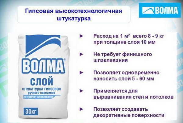 Гипсовая штукатурка Волма-слой