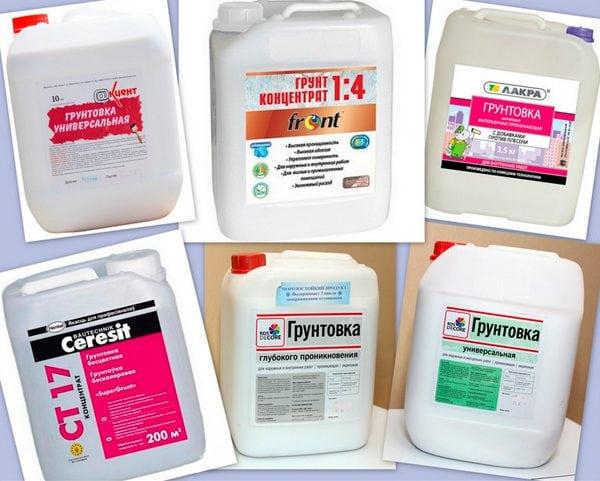 Грунтовки Грунтовки разных видов