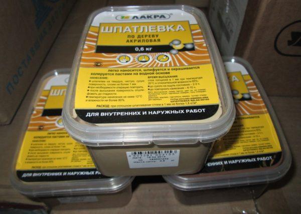 Шпатлевка по дереву Лакра для наружных и внутренних работ