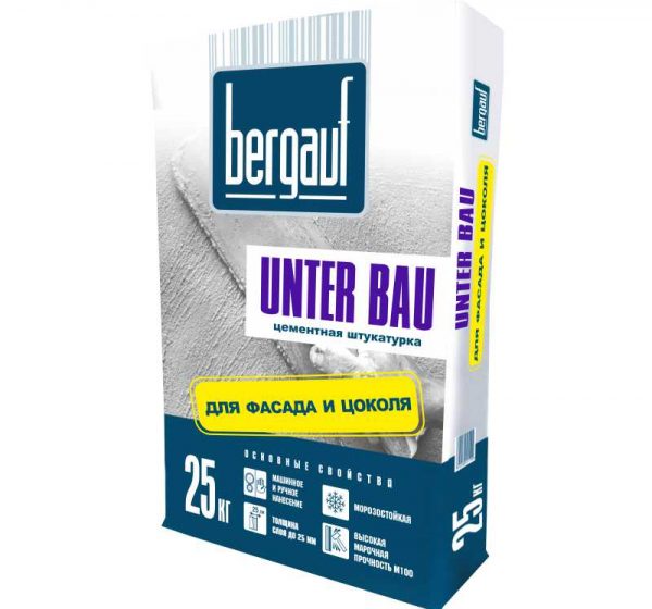Состав на цементной основе Bergauf Unter Bau для фасада и цоколя