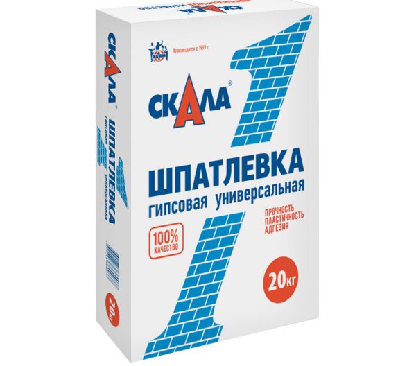 Сухая гипсовая шпаклевочная смесь в упаковке 20 кг