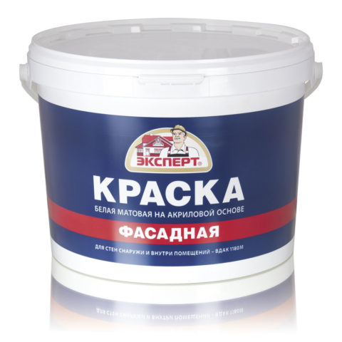 Надпись "фасадная" гарантирует водостойкость краски